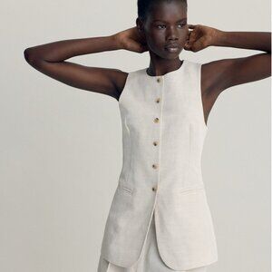 Brand New w Tags! H&M Light Beige Long Suit Vest Size M